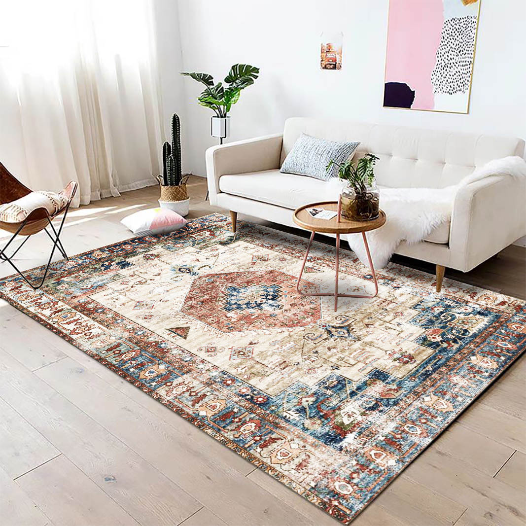 Persian vintage style modern luxury rug/carpet - 120 x 180 cm - High quality soft faux wool - Anti-slip