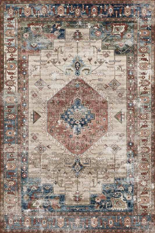 Persian vintage style modern luxury rug/carpet - 120 x 180 cm - High quality soft faux wool - Anti-slip
